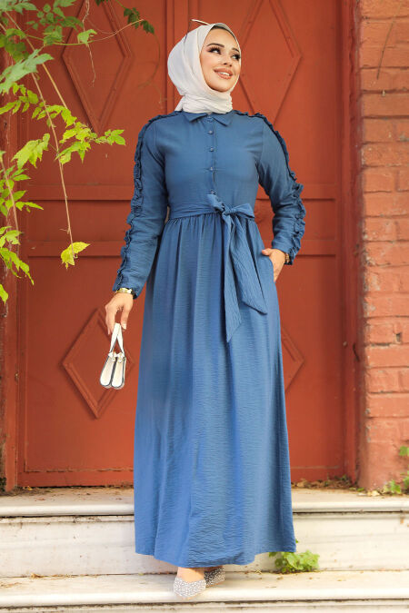 İndigo Blue Hijab Dress 3434IM